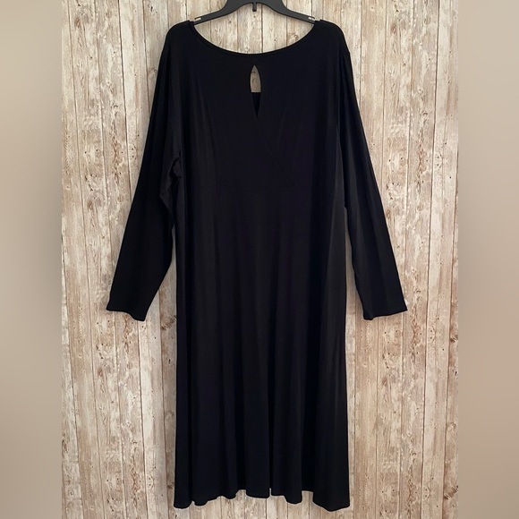 Eileen Fisher Scoop Neck Viscose Jersey Calf Length Dress Size 3X - Picture 2 of 5
